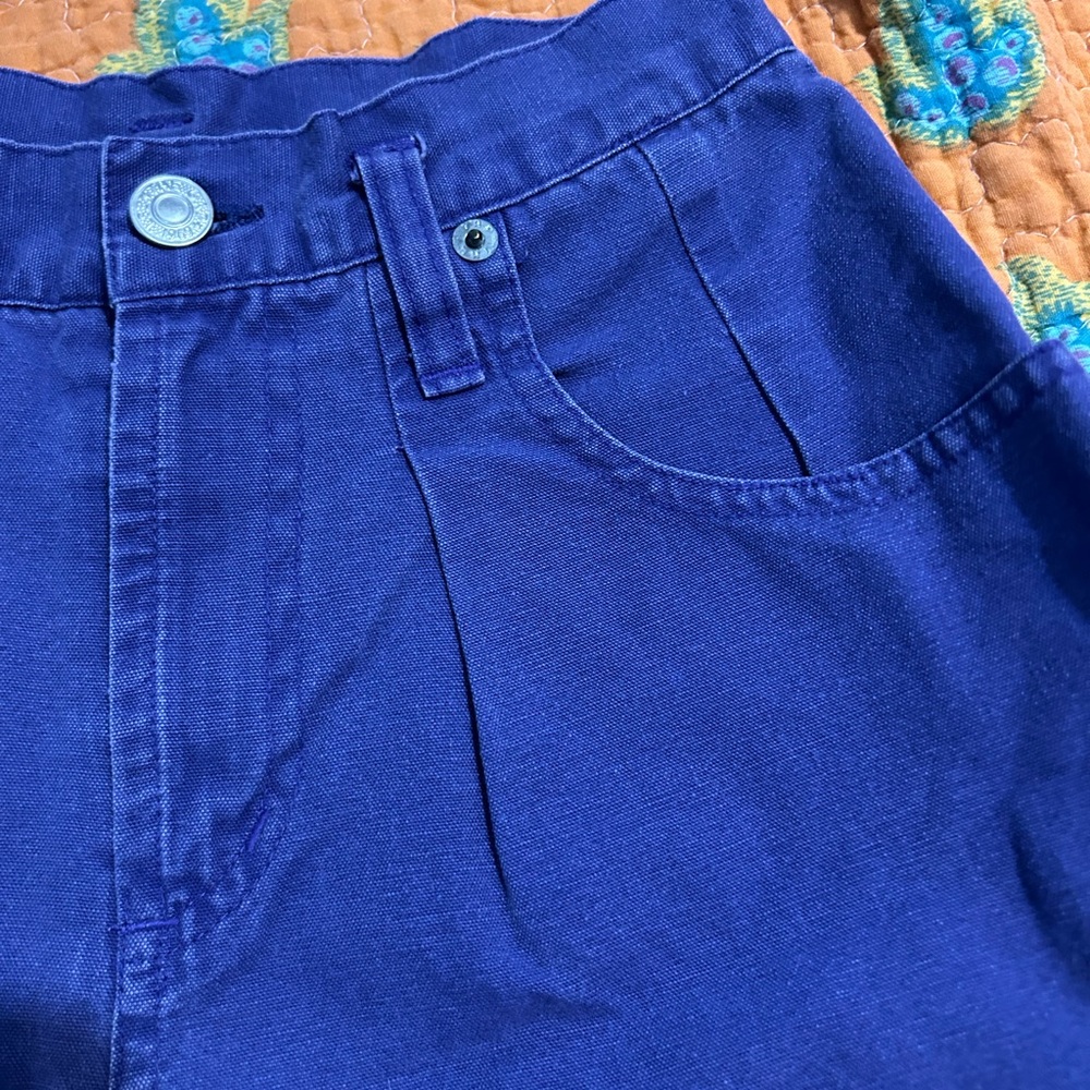 GAP High Rise Purple Jean Shorts Pleated Front Cuffed Retro 90s Vintage - Picture 4 of 6